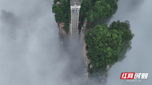 张家界武陵源：百龙天梯云海漫卷