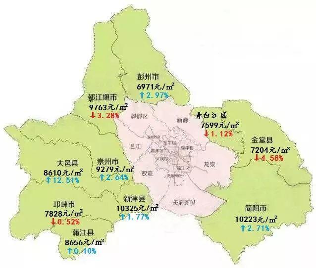 大成都最全房价地图出炉：快来看看你家房价咋样了？